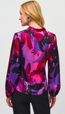 Satin Abstract Print Trapeze Top