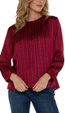 Long Sleeve Popover Woven Blouse