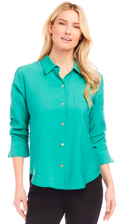 Soft Washed Waffle Henley Top with Buttons