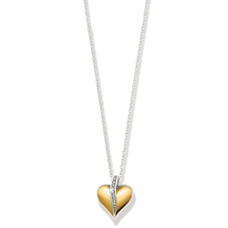 Pretty Tough Bold Two Tone Heart Petite Necklace