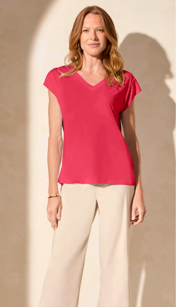 Cap Sleeve V Neck Top