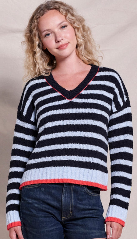 Kit Stripe Crochet Sweater