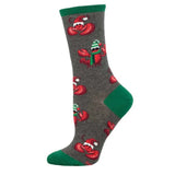 Festive Lobsters Socks - Charcoal Heather Gray