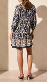 3/4 Sleeve Dress With Bottom Frill