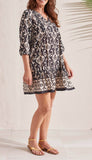 3/4 Sleeve Dress With Bottom Frill