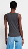 Perfect Knit Rib Scoop Tank - Charcoal Heather