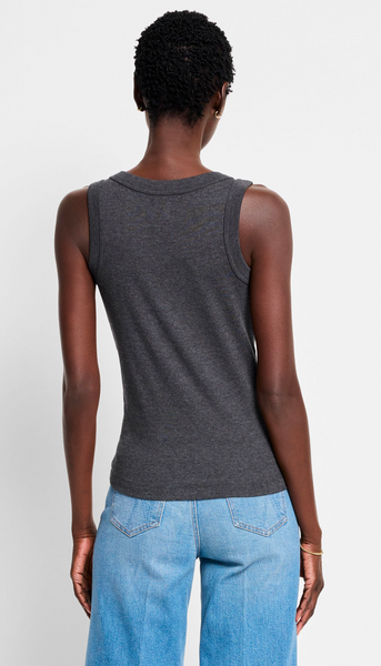 Perfect Knit Rib Scoop Tank - Charcoal Heather