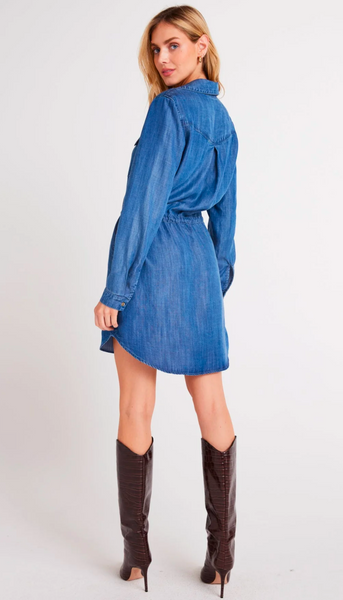 Utility Pocket Mini Shirt Dress - Moonlit Haze Wash