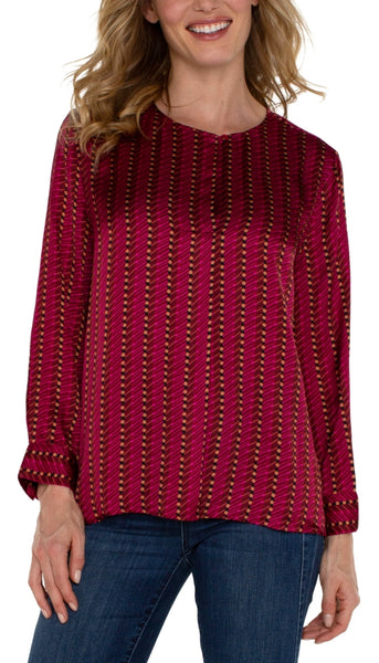 Long Sleeve Popover Woven Blouse