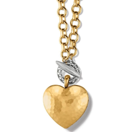 Inner Circle Heart 2 Tone Toggle Necklace