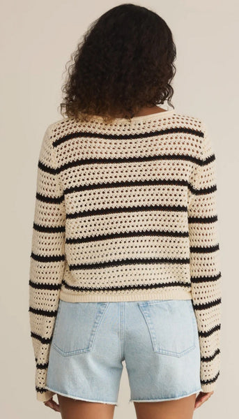 Kit Stripe Crochet Sweater