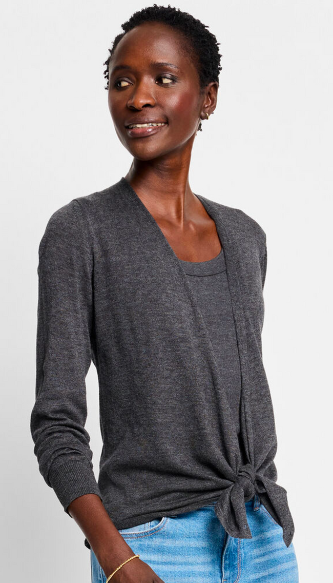 All Year 4 Way Cardigan - Charcoal Heather