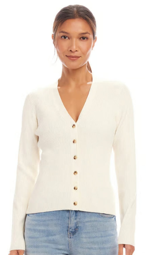 Ribbed Cardigan Sweater