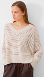 Nini Crochet V Neck - Oatmeal