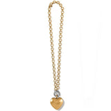 Inner Circle Heart 2 Tone Toggle Necklace