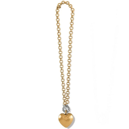 Inner Circle Heart 2 Tone Toggle Necklace