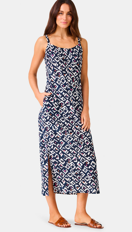 Tank Slip Dress - Abstract Bloom Print