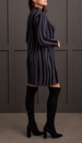 Funnel Neck Jacquard Sweater Dress