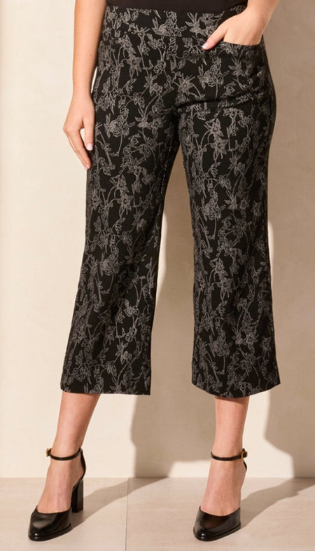 Sequined Sweater Knit Culotte Pants