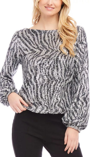 Sequin Boatneck Top