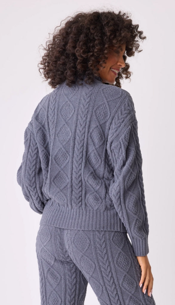 Long Sleeve Top Cable Crew Lounge