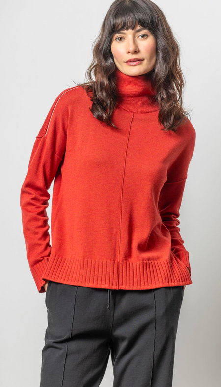 Two Tone Ottoman Turtleneck Tunic