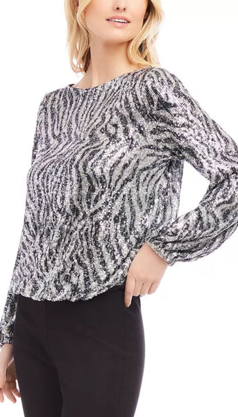 Sequin Boatneck Top