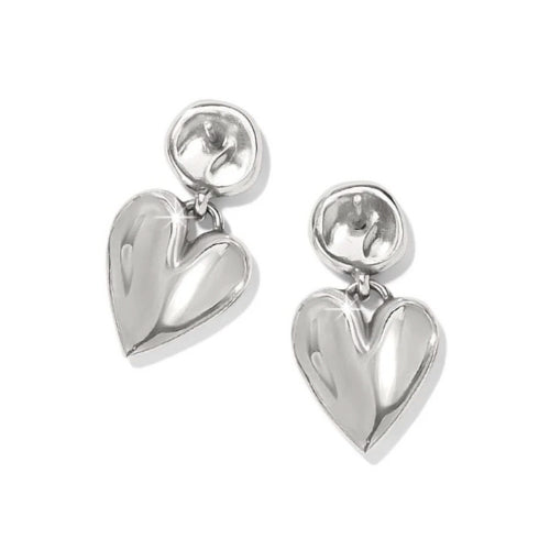 Cascade Heart Post Drop Earrings