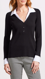 Long Sleeve Henley Fooler Sweater