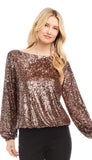 Sequin Boatneck Top