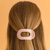 Medium flat round clip-Pearly Pink