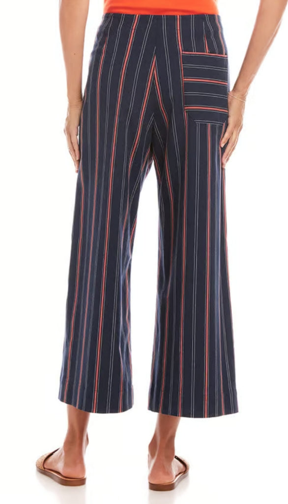 Stripe Cropped Wide Leg Pants