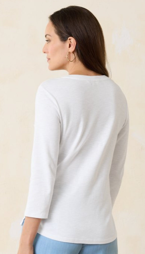 Ashley Isles Rib 3/4 Sleeve Scoop Neck