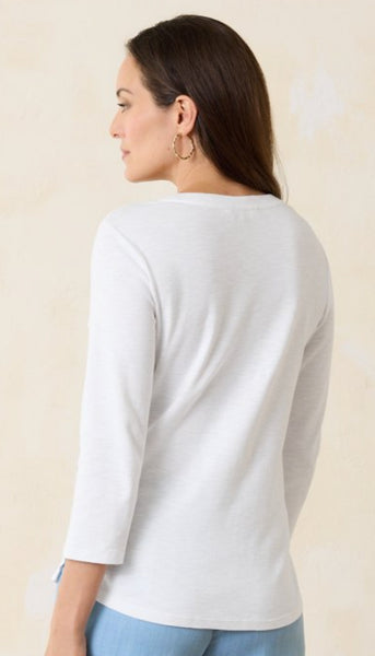 Ashley Isles Rib 3/4 Sleeve Scoop Neck