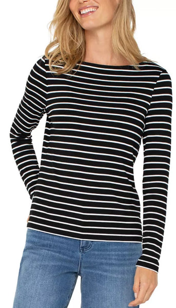 Long Sleeve Boatneck Top