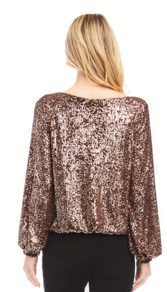 Sequin Boatneck Top