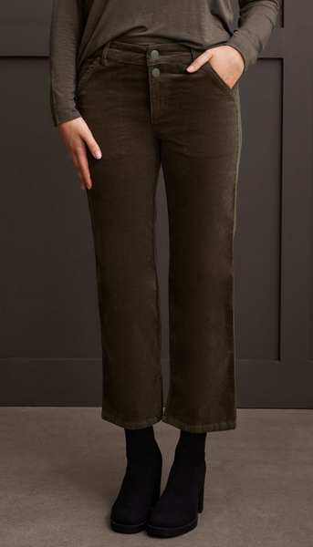 Stretch Corduroy Straight Leg Pants