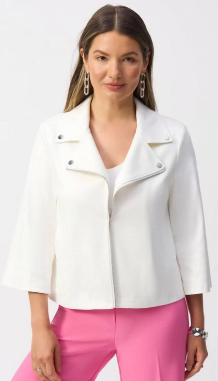 Notch Collar Boxy Fray Hem Jacket