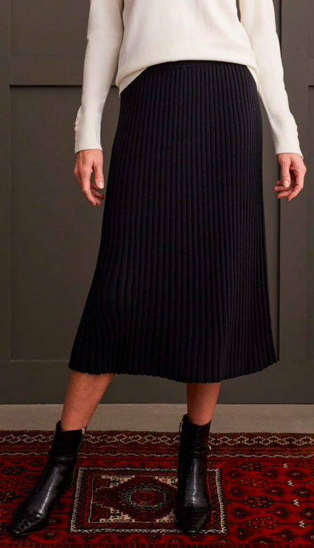 Pull On Midi Skirt Elastic Waist