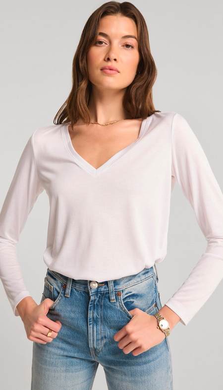 V Neck Bishop Sleeve Top