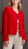 Long Sleeve Lined Button Front Jacket