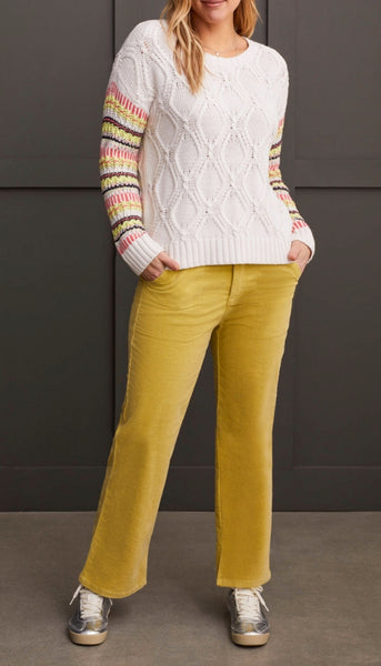 Intarsia Long Sleeve Crew Neck Sweater