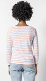 3/4 Sleeve Striped Boatneck Top