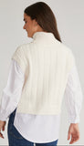 Sofia Twofer Cable Vest Tunic Sweater