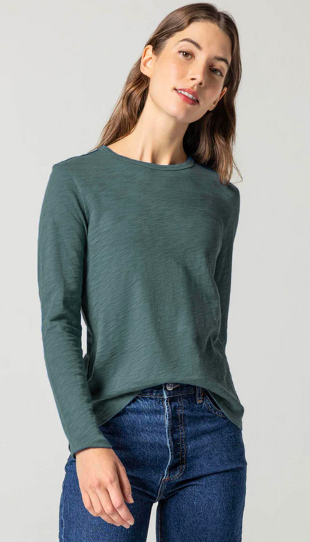 Soft Washed Waffle Henley Top with Buttons