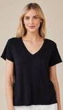 Side Slit V-Neck Tee