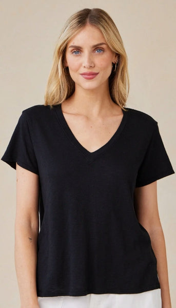 Side Slit V-Neck Tee