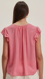 Ruffle Sleeve Vee Top