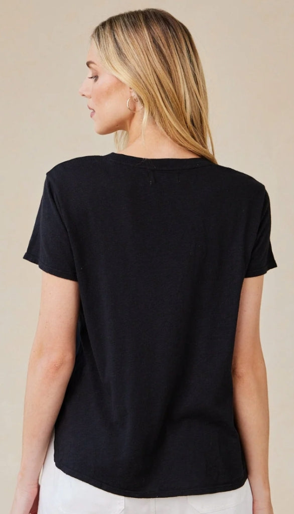 Side Slit V-Neck Tee