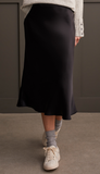 Pull On Midi Skirt Elastic Waist